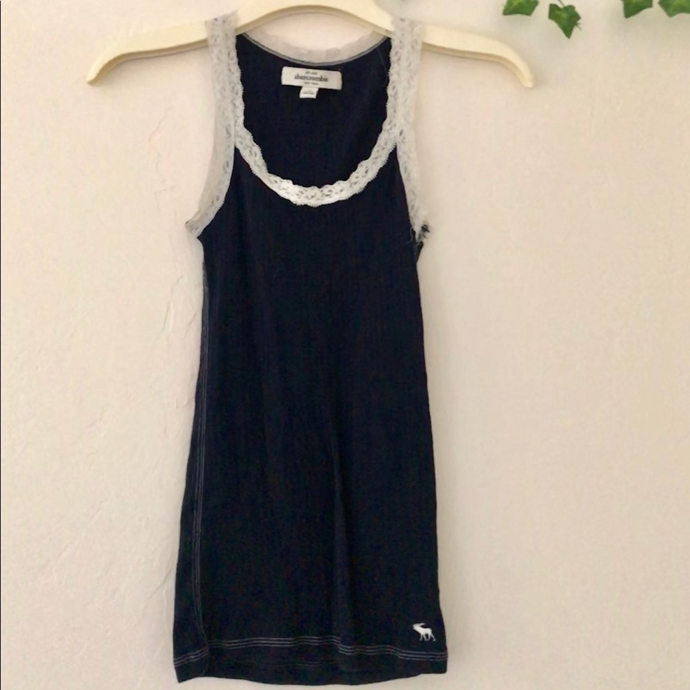 Abercrombie navy lace tank top